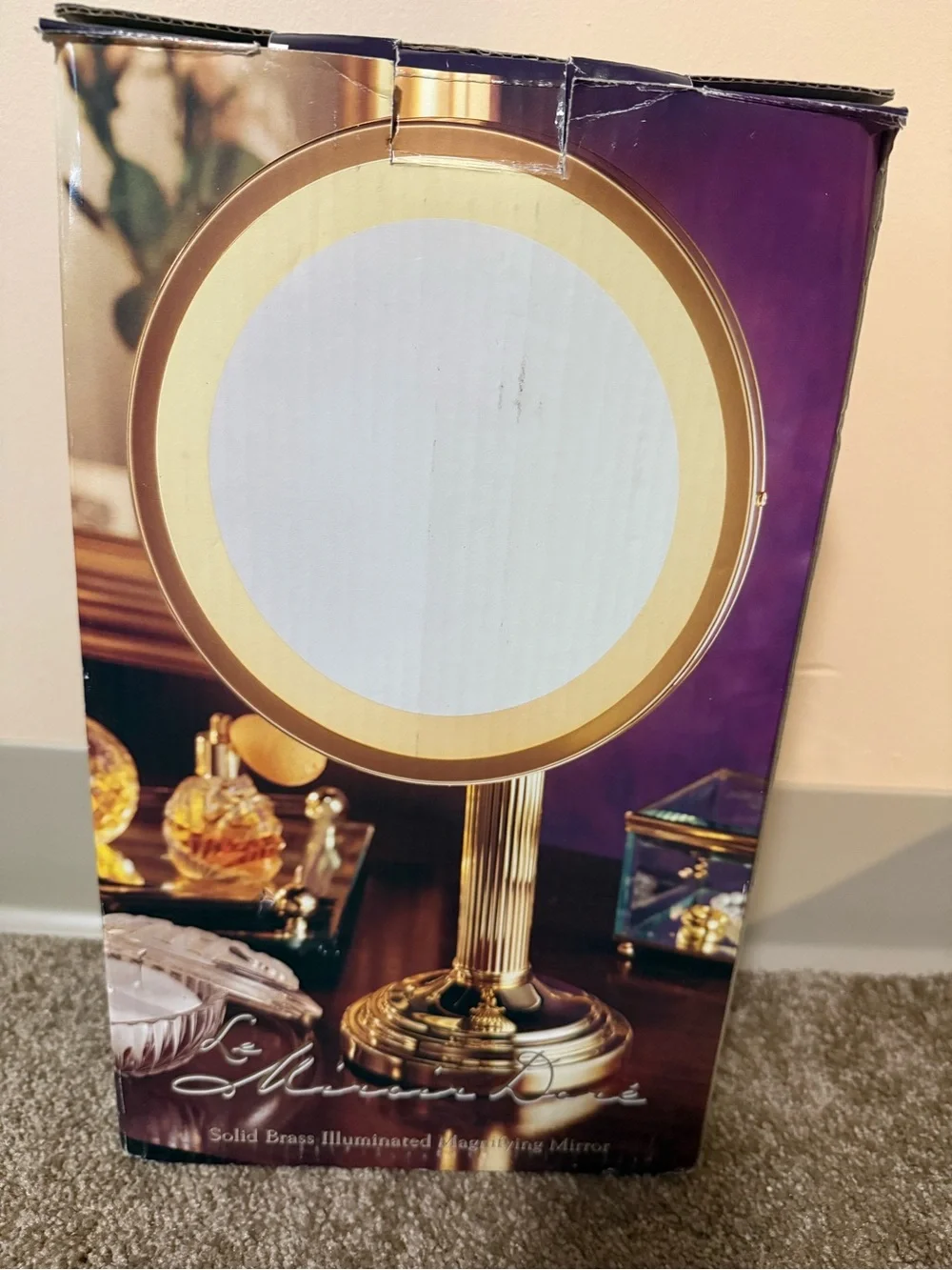 Solid Brass Illuminated Vanity Mirror - Gold